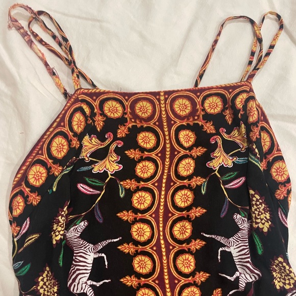 Mini dress with gold and black zebra print - Picture 2 of 3